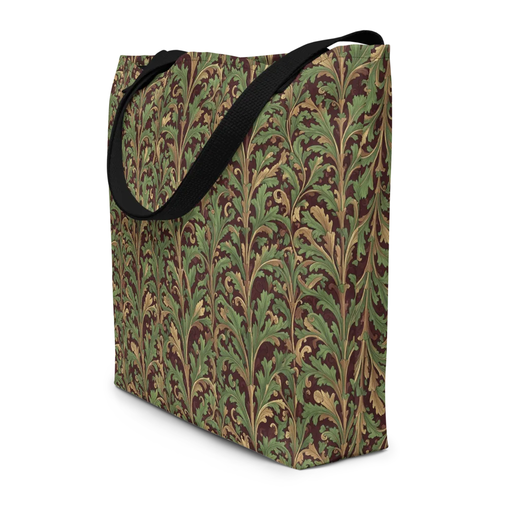 Burgundy Baroque on Large Tote Bag W/ Pocket — Front