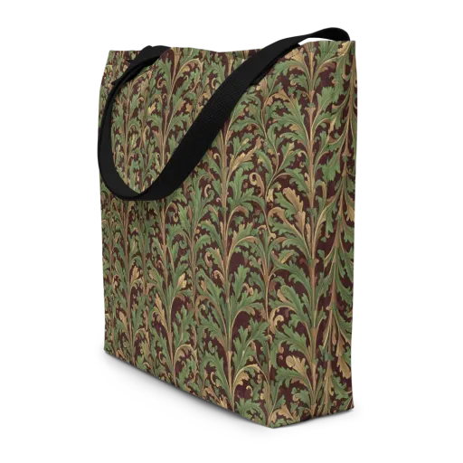 Burgundy Baroque on a Large Tote Bag W/ Pocket