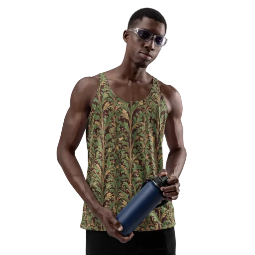 Burgundy Baroque on a Men's Tank Top