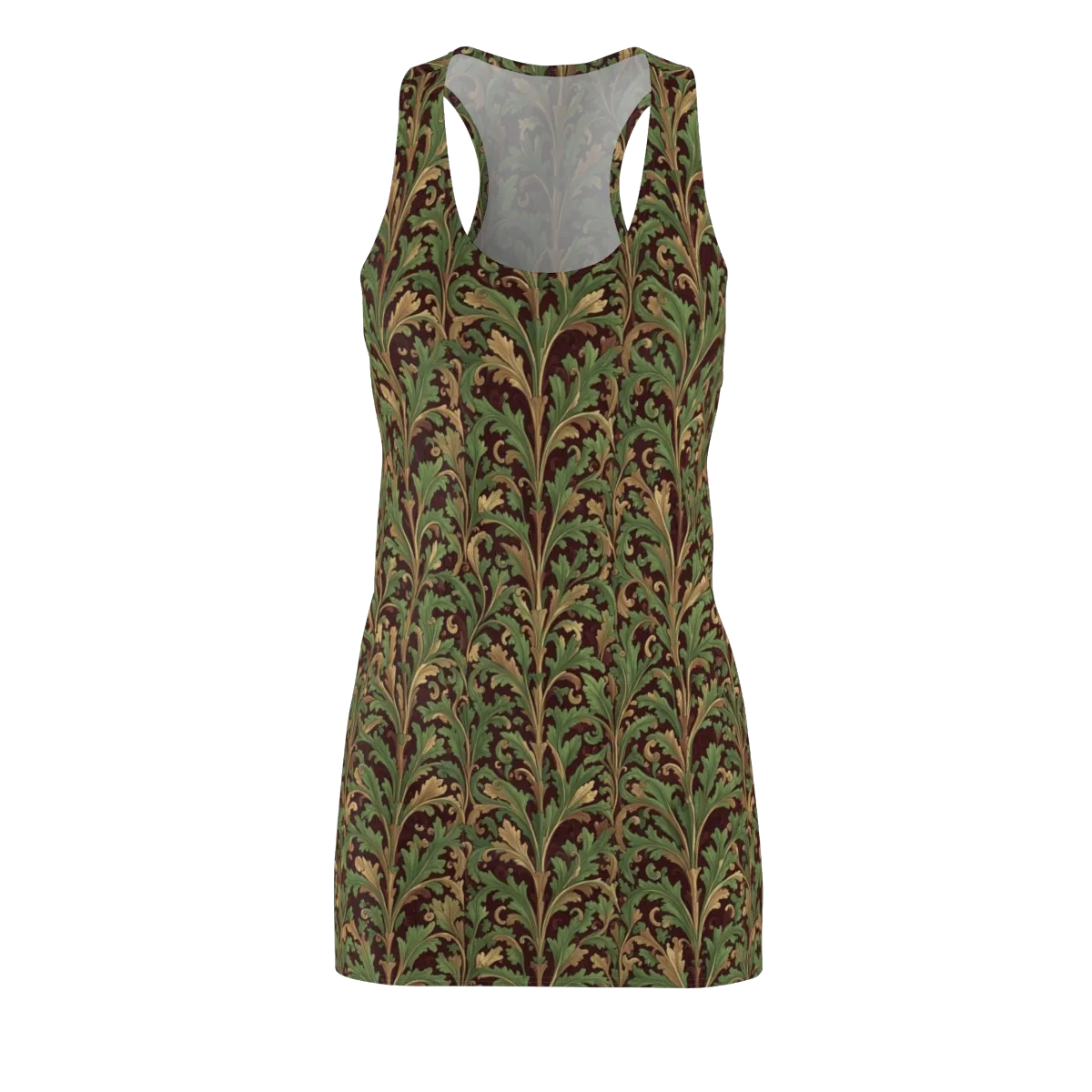 Burgundy Baroque on Racerback Dress — Front