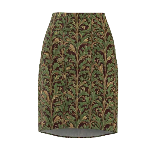 Burgundy Baroque on a Pencil Skirt