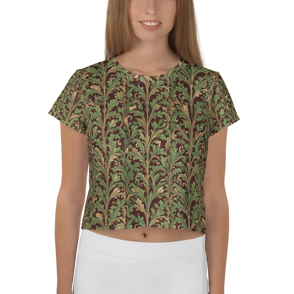 Burgundy Baroque on Crop Tee — Front