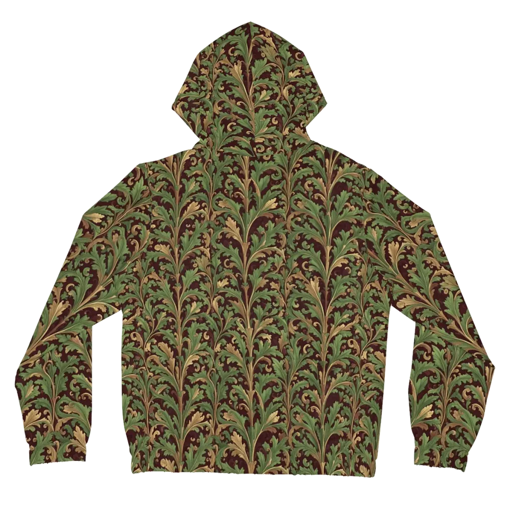Burgundy Baroque on Women's Full-Zip Hoodie — Back