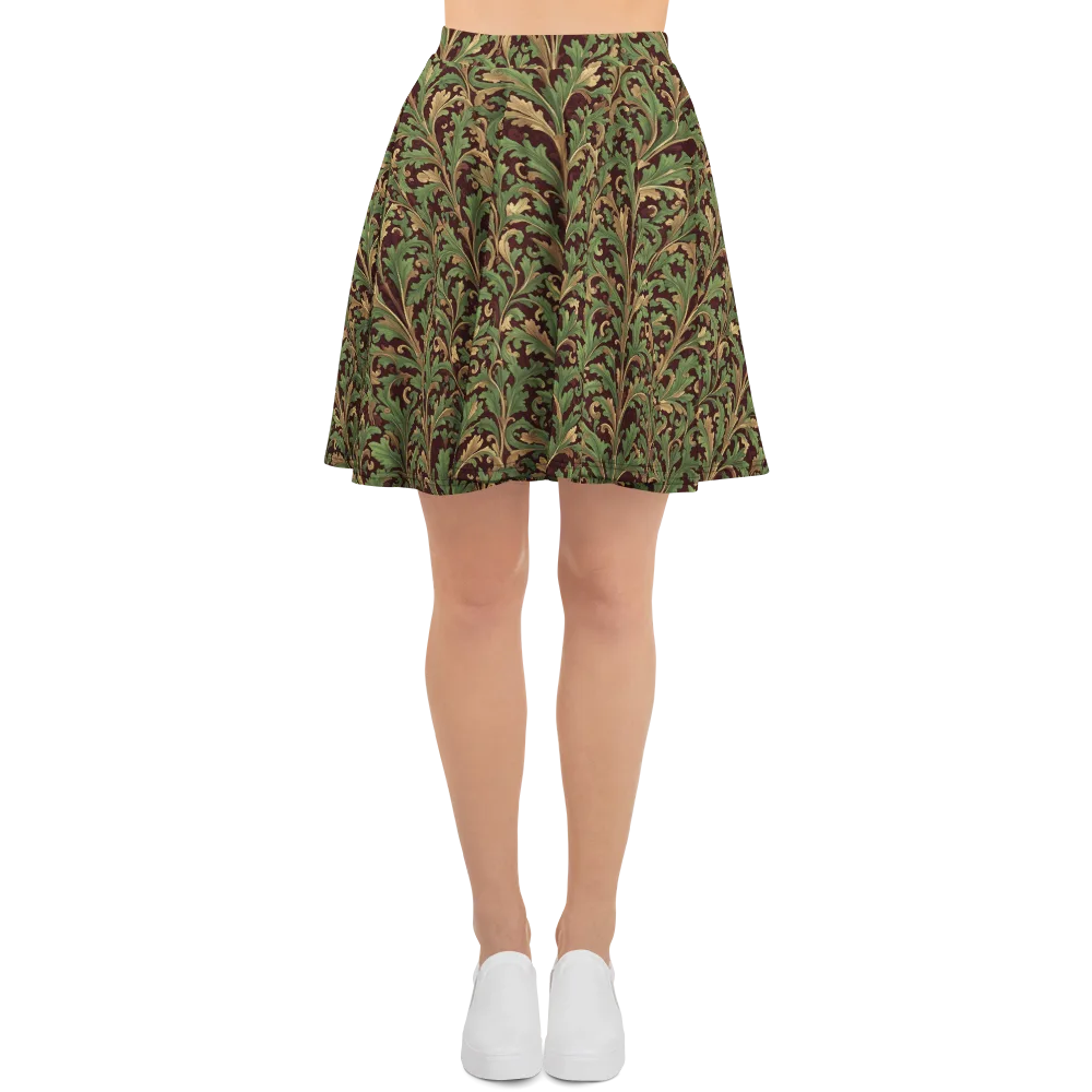 Burgundy Baroque on Skater Skirt — Front