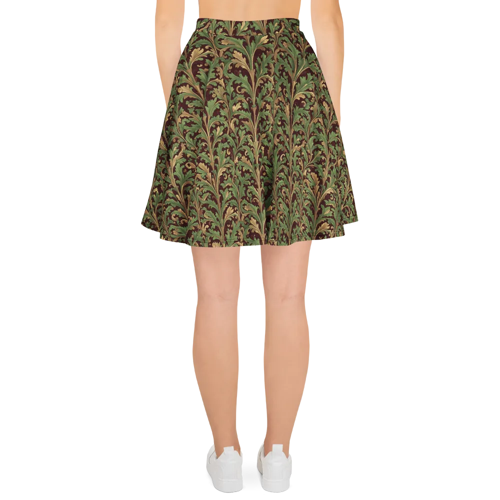 Burgundy Baroque on Skater Skirt — Back
