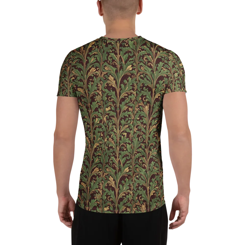 Burgundy Baroque on Men's Athletic T-Shirt — Back