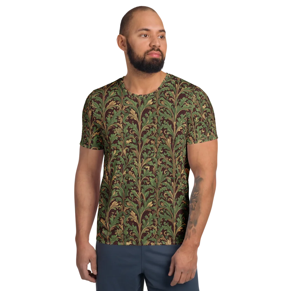 Burgundy Baroque on Men's Athletic T-Shirt — Front
