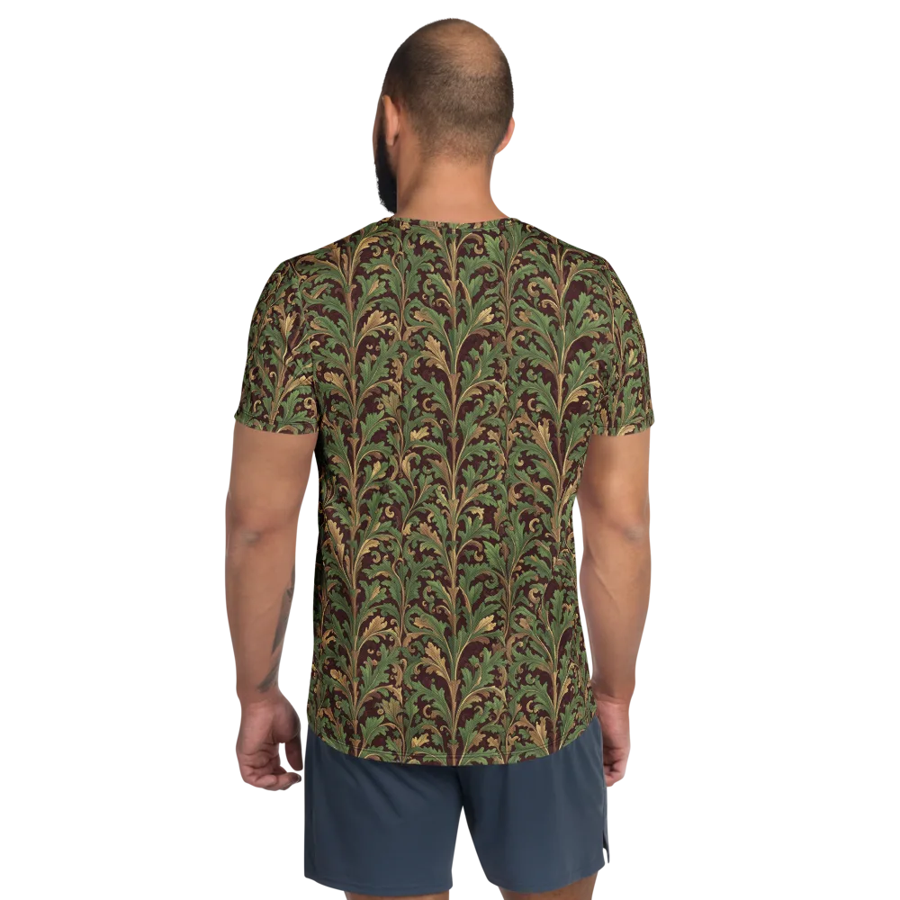 Burgundy Baroque on Men's Athletic T-Shirt — Back