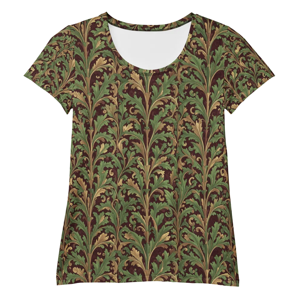 Burgundy Baroque on Women's Athletic T-Shirt — Front