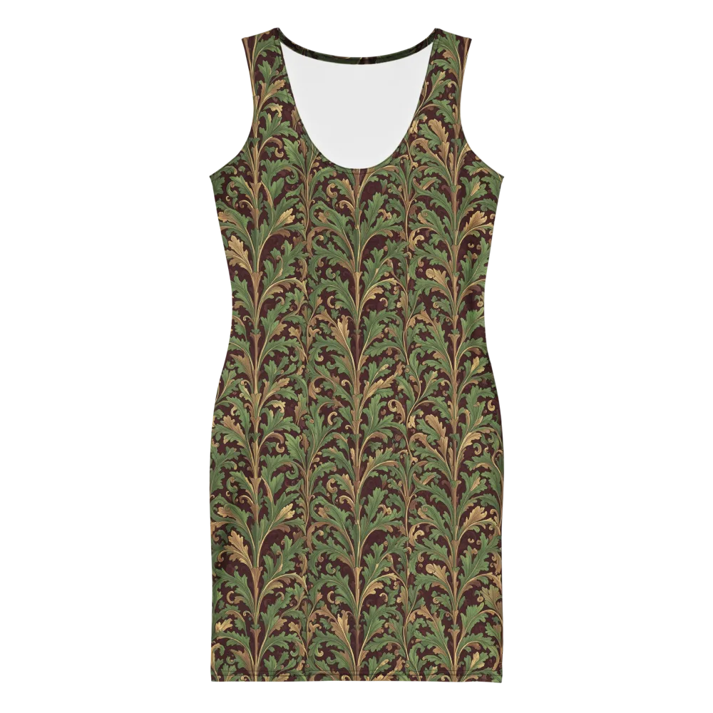 Burgundy Baroque on Bodycon Dress — Front