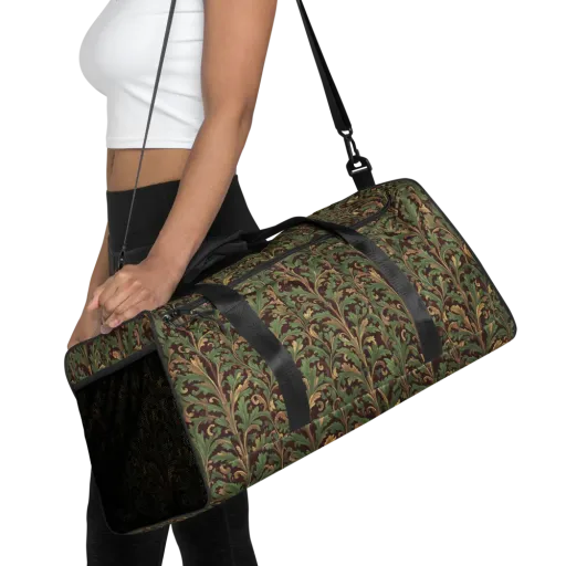 Burgundy Baroque on a Duffle Bag