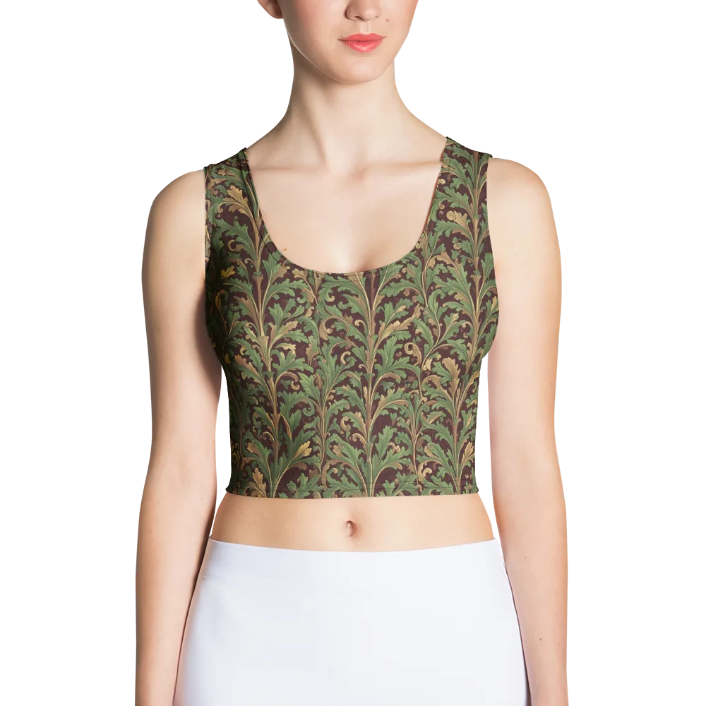 Burgundy Baroque on Crop Top — Front