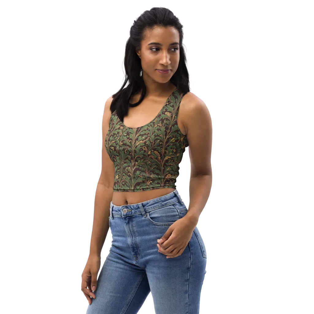 Burgundy Baroque on Crop Top — Left Front