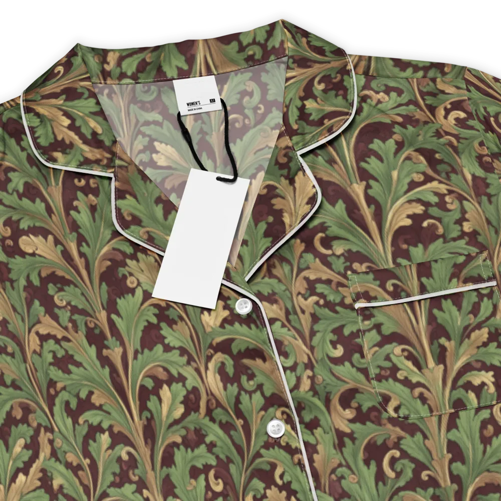 Burgundy Baroque on Women's Short Sleeve Pajama Top — Product details