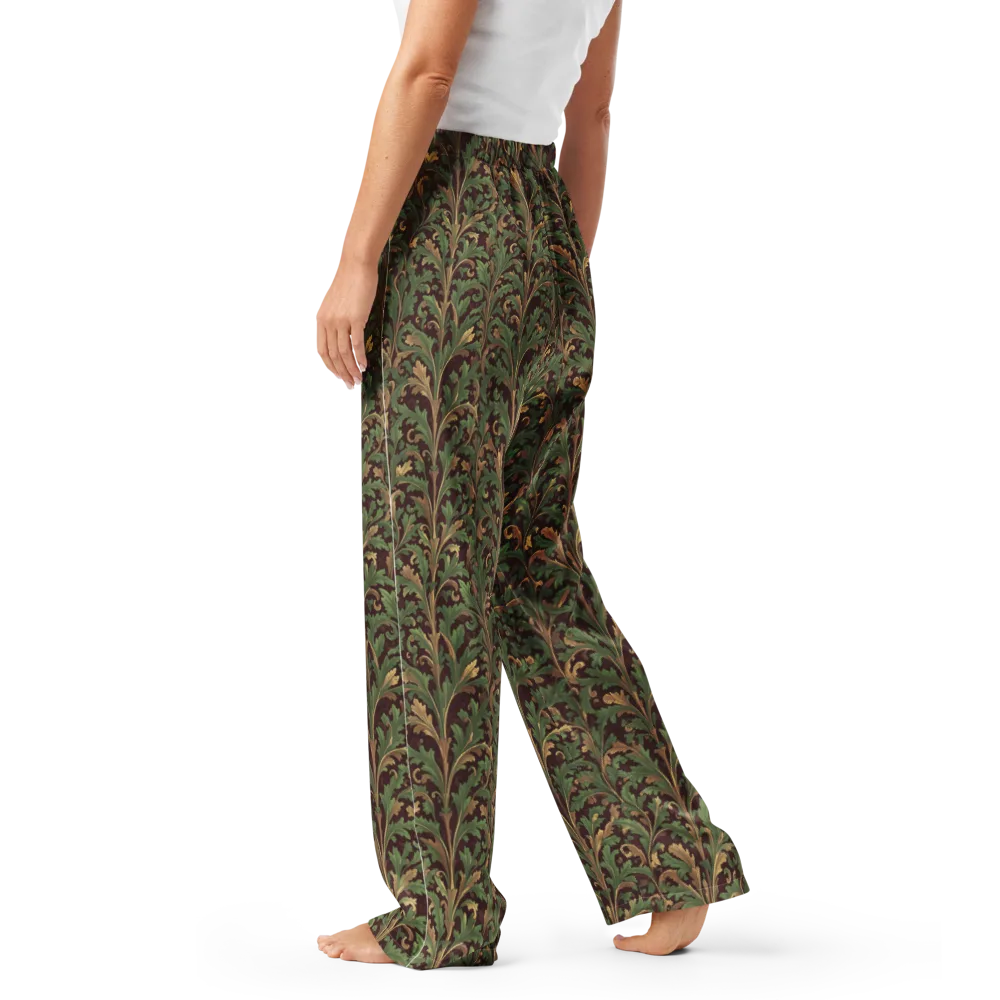 Burgundy Baroque on Women's Pajama Pants — Left