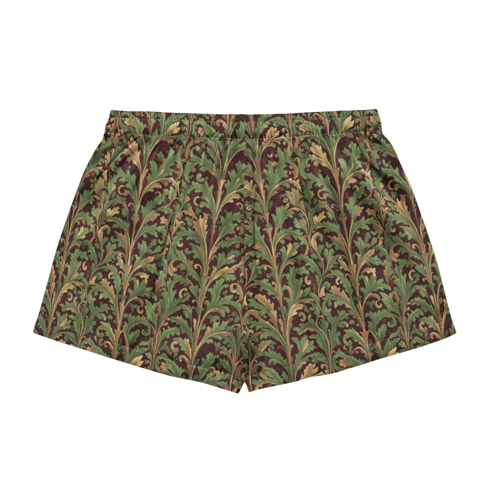 Burgundy Baroque on Women's Pajama Shorts — Back