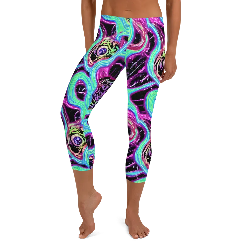 Cosmic Lava on Capri Leggings — Front