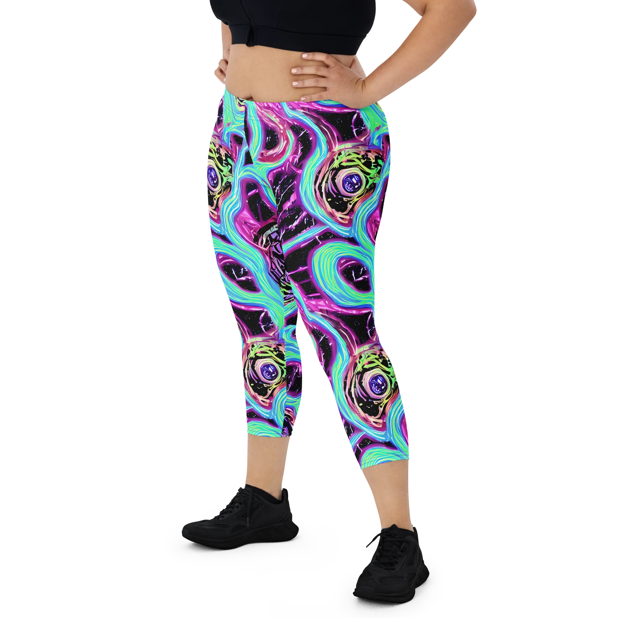 Cosmic Lava on Capri Leggings — Front