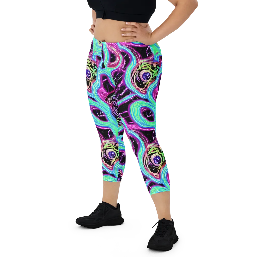 Cosmic Lava on Capri Leggings — Front