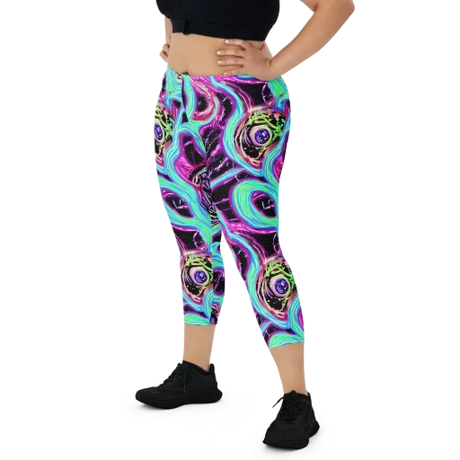 Cosmic Lava on a Capri Leggings