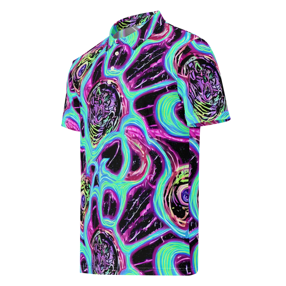 Cosmic Lava on Men's Slim Fit Polo Shirt — Left Front