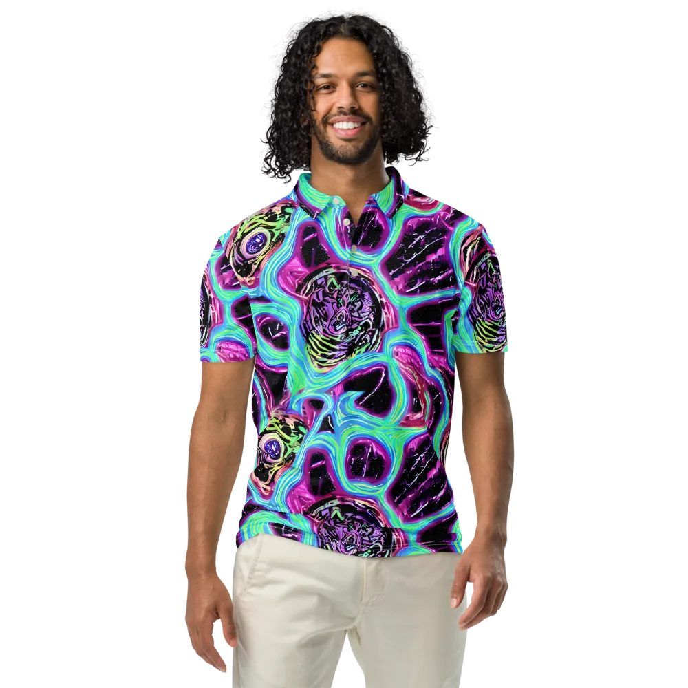 Cosmic Lava on Men's Slim Fit Polo Shirt — Front
