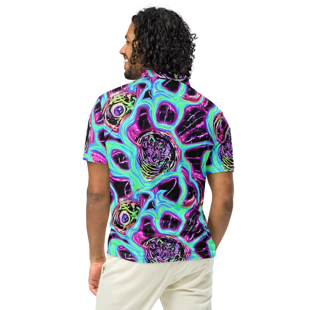 Cosmic Lava on Men's Slim Fit Polo Shirt — Back