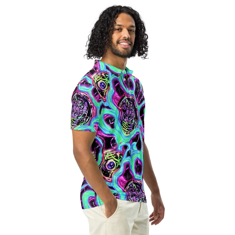 Cosmic Lava on Men's Slim Fit Polo Shirt — Right Front