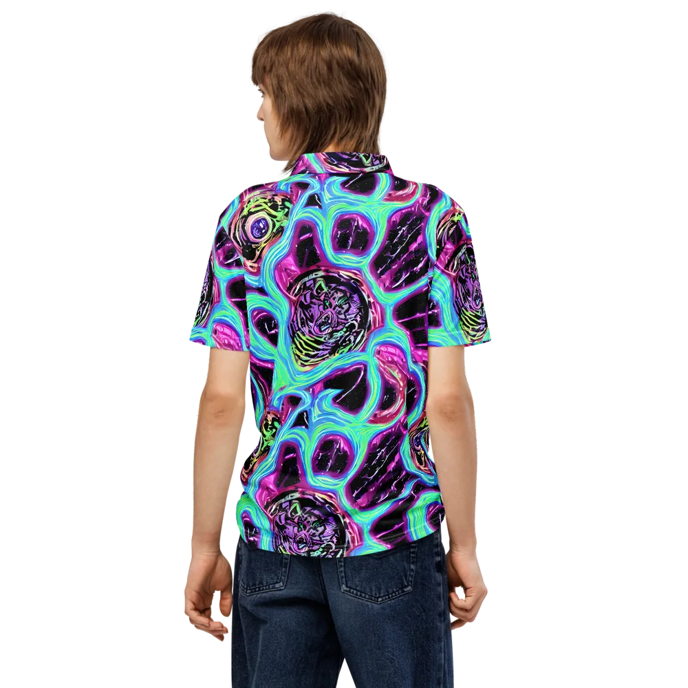 Cosmic Lava on Men's Slim Fit Polo Shirt — Back