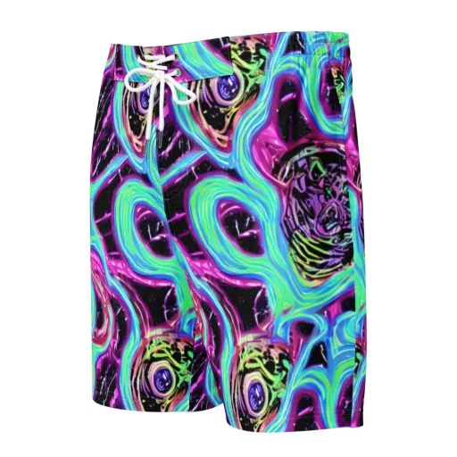 Cosmic Lava on a Men's Board Shorts