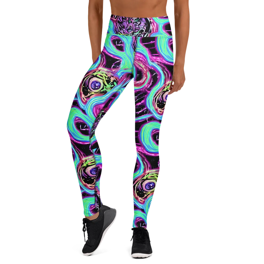 Cosmic Lava on Yoga Leggings — Front