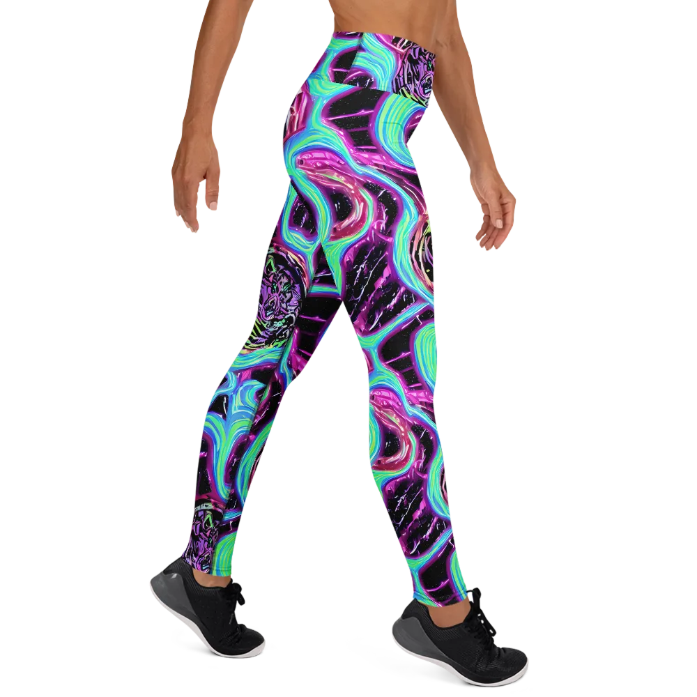 Cosmic Lava on Yoga Leggings — Right