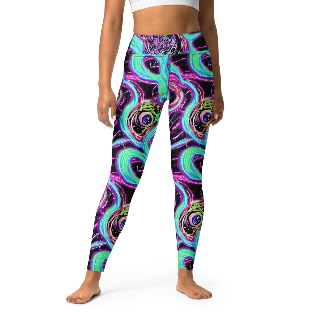Cosmic Lava on Yoga Leggings — Front