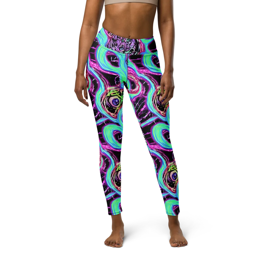 Cosmic Lava on Yoga Leggings — Front