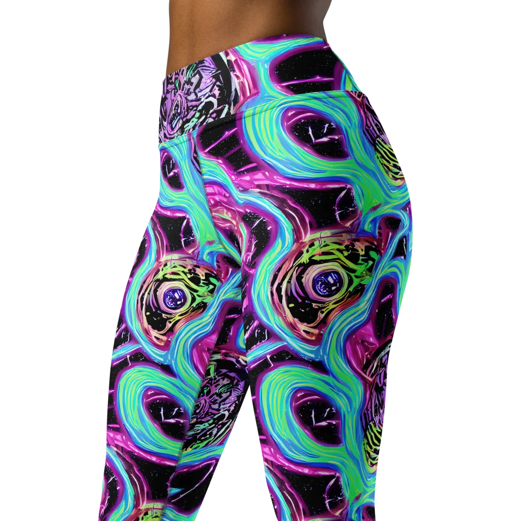 Cosmic Lava on Yoga Leggings — Left Front