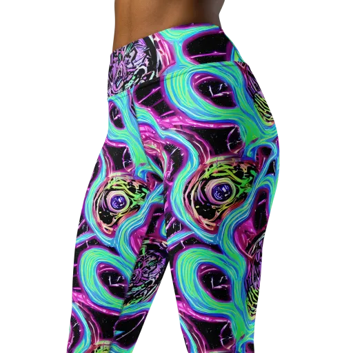 Cosmic Lava on a Yoga Leggings