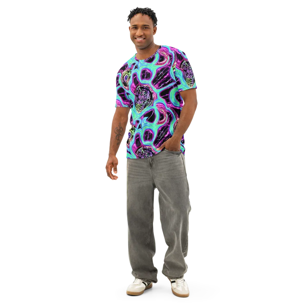 Cosmic Lava on Men's Cotton Crew Neck T-Shirt — Front