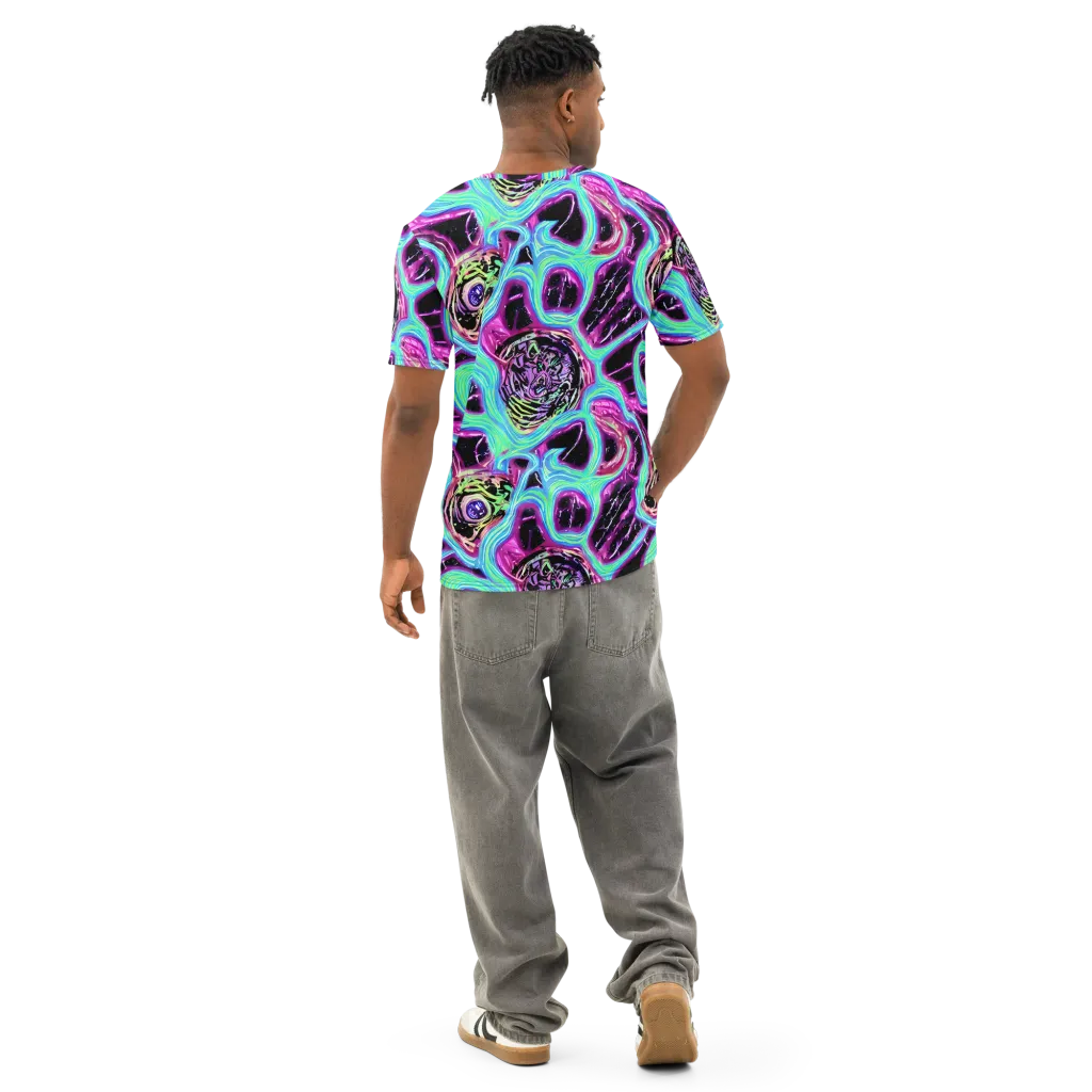 Cosmic Lava on Men's Cotton Crew Neck T-Shirt — Back