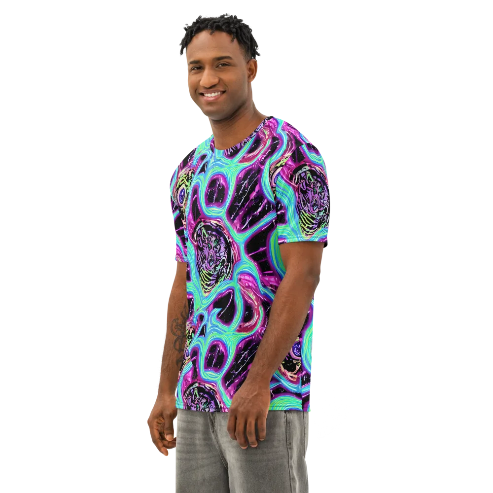 Cosmic Lava on Men's Cotton Crew Neck T-Shirt — Left Front