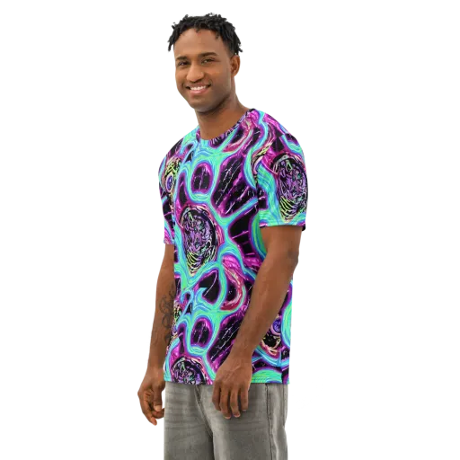 Cosmic Lava on a Men's Cotton Crew Neck T-Shirt