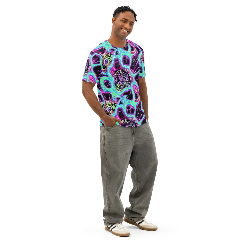 Cosmic Lava on Men's Cotton Crew Neck T-Shirt — Right Front