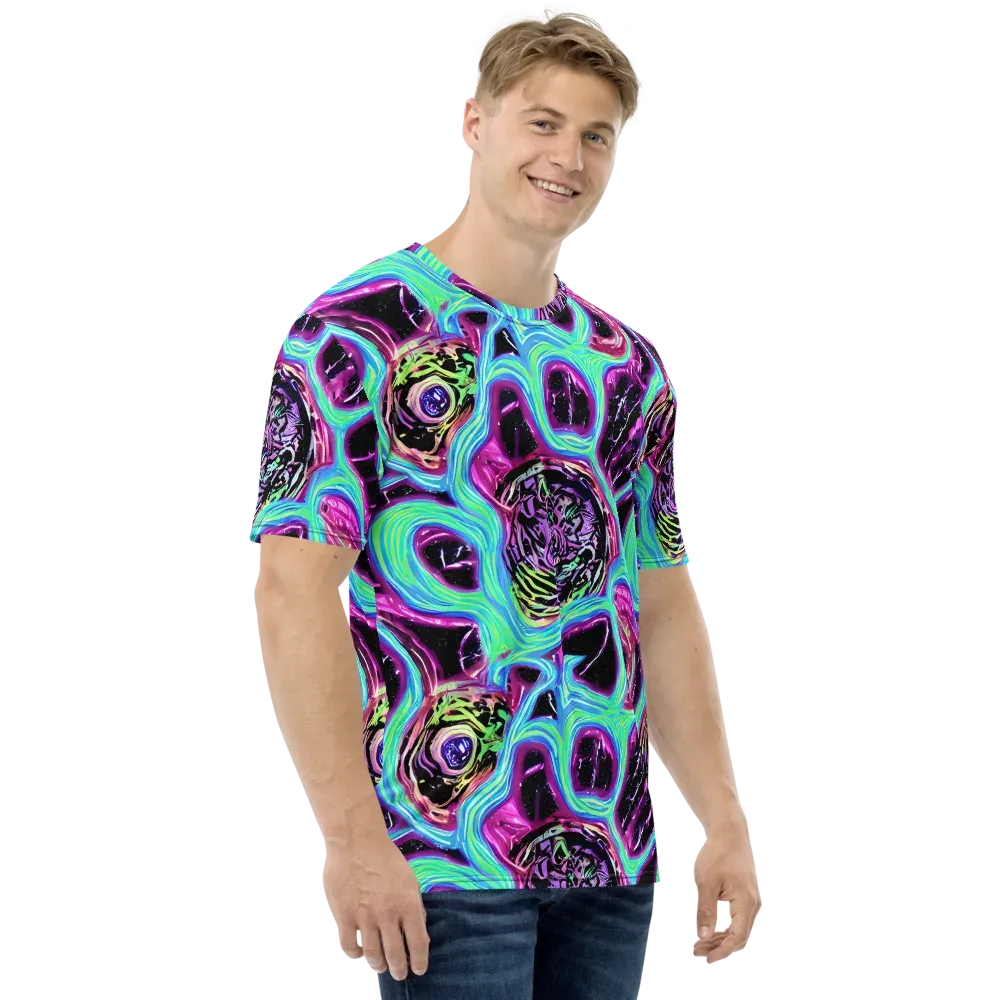 Cosmic Lava on Men's Crew Neck T-Shirt — Right