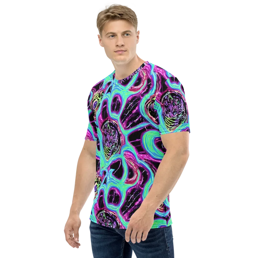 Cosmic Lava on Men's Crew Neck T-Shirt — Left
