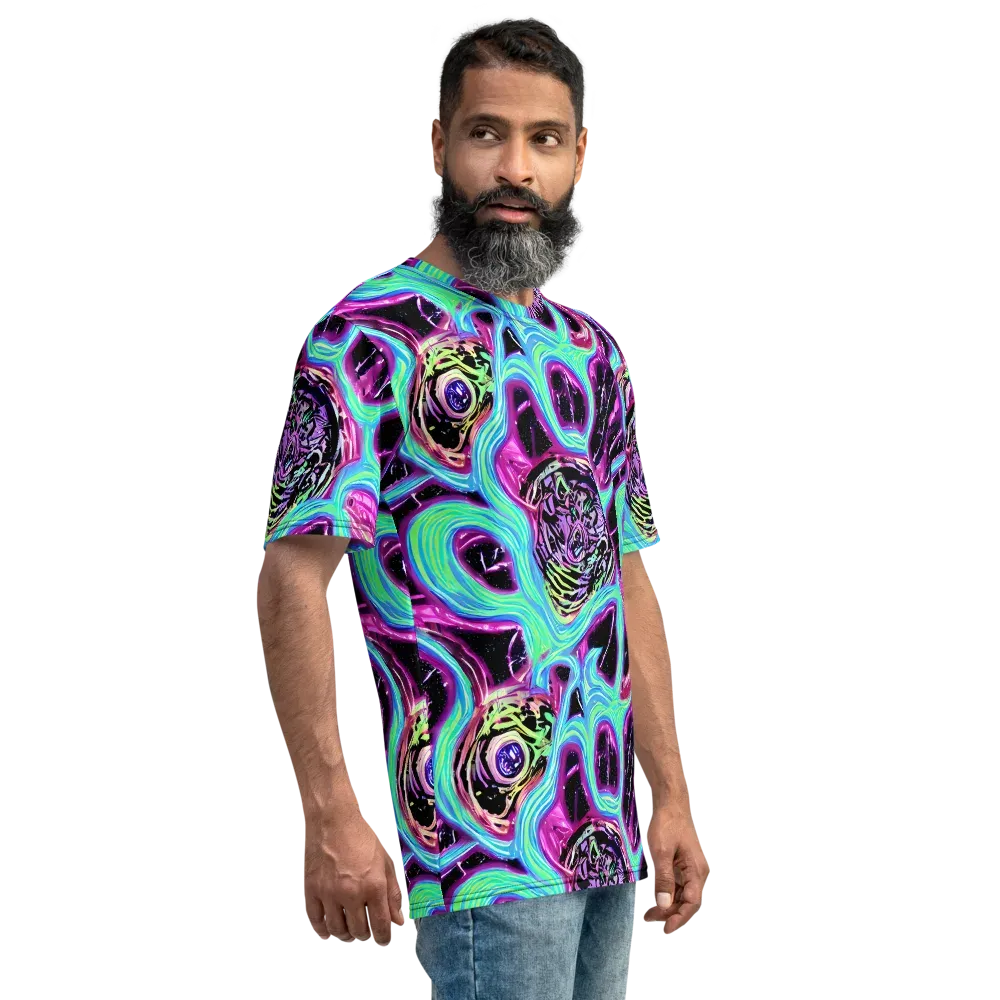 Cosmic Lava on Men's Crew Neck T-Shirt — Right