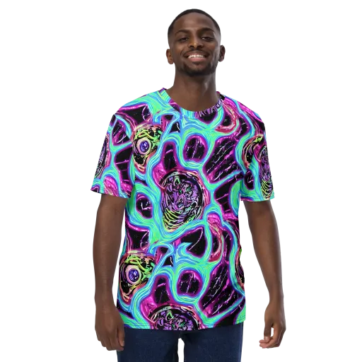 Cosmic Lava on a Men's Crew Neck T-Shirt