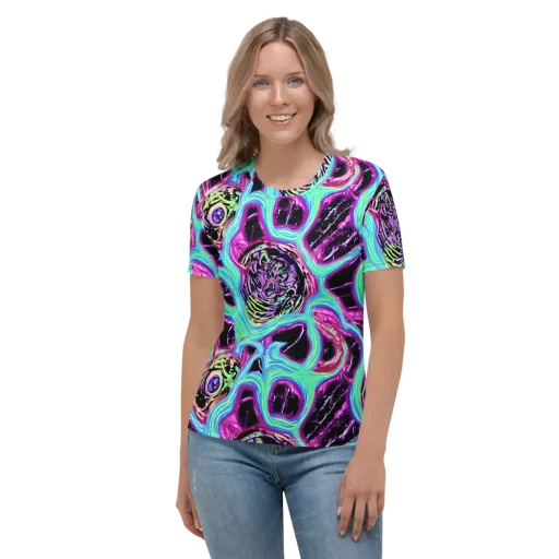 Cosmic Lava on a Women's Crew Neck T-Shirt