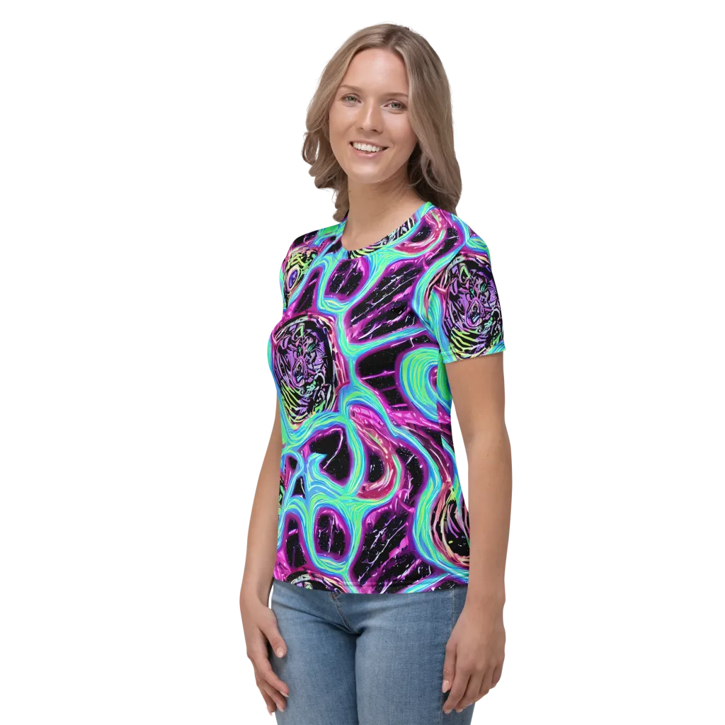 Cosmic Lava on Women's Crew Neck T-Shirt — Left