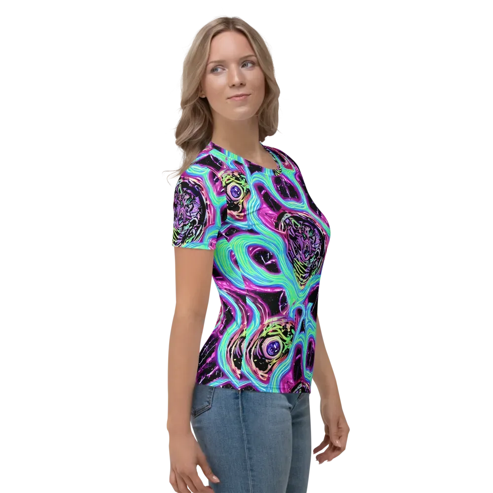 Cosmic Lava on Women's Crew Neck T-Shirt — Right
