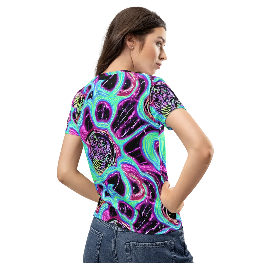 Cosmic Lava on Women's Crew Neck T-Shirt — Back