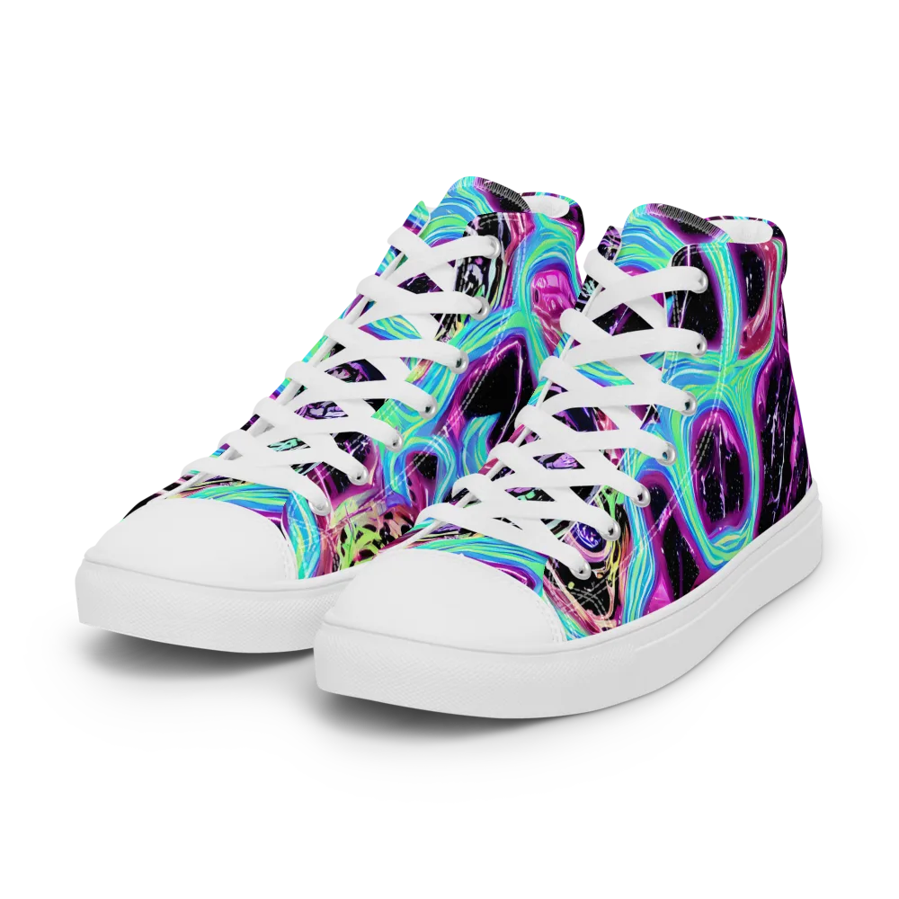 Cosmic Lava on Women's High Top Canvas Shoes — Left Front